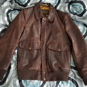 Schott NYC 694 A-2 Flight Bomber Leather Jacket XS